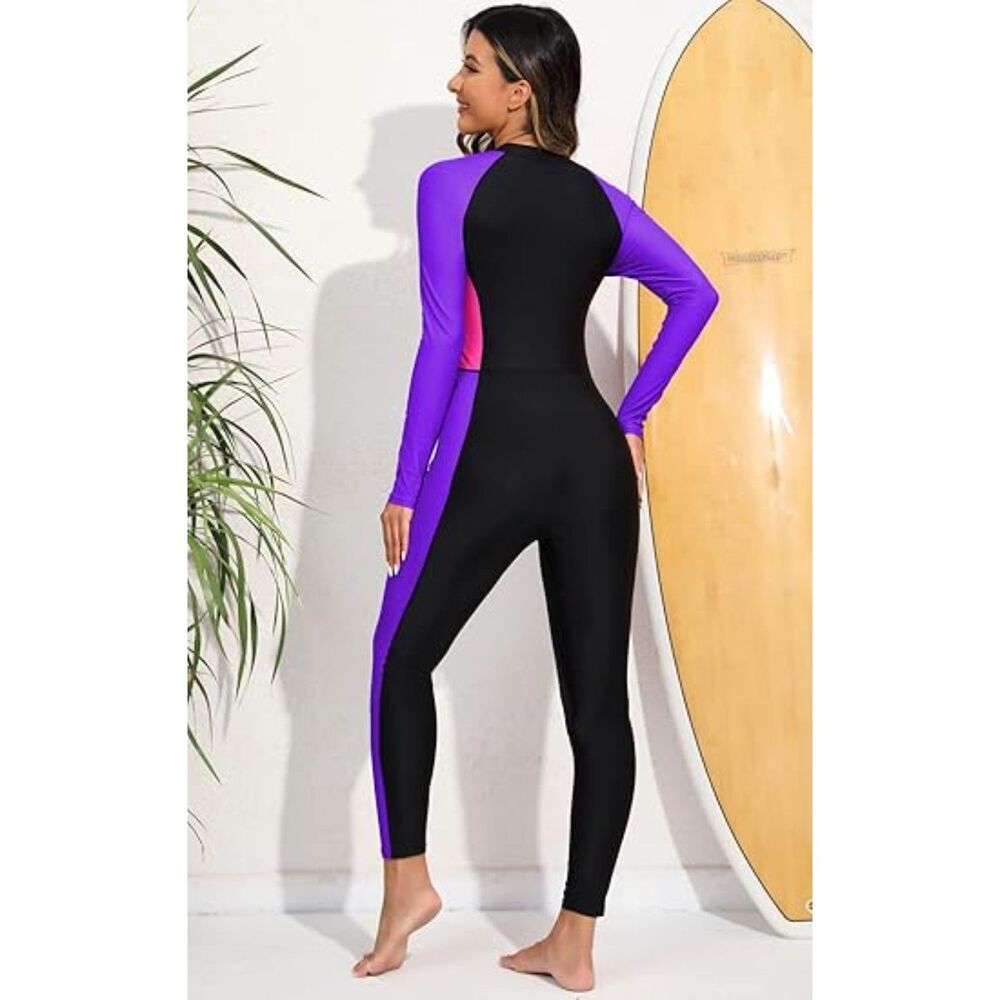 Rash Guard with Built in Bra Long Sleeve One Piece Swimsuit, XXL, 7G-143SWIM001 - Picture 2 of 2